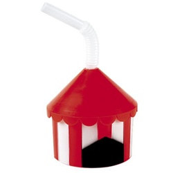 Plastic Big Top Cup with Straw