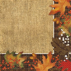 Rustic Autumn Leaves Luncheon Napkins