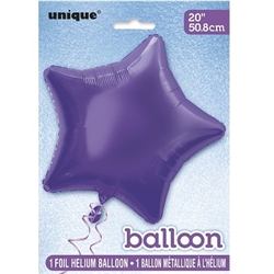 Purple Foil Star Balloon 20"