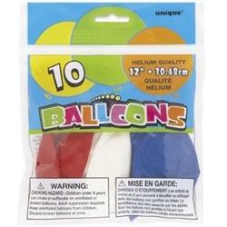Red, White, & Blue Balloons Asstd