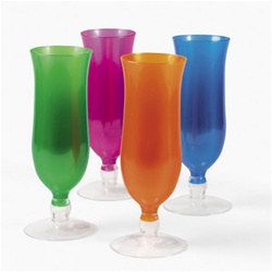 Translucent Neon Hurricane Glasses (One (1) Glass Per Package)